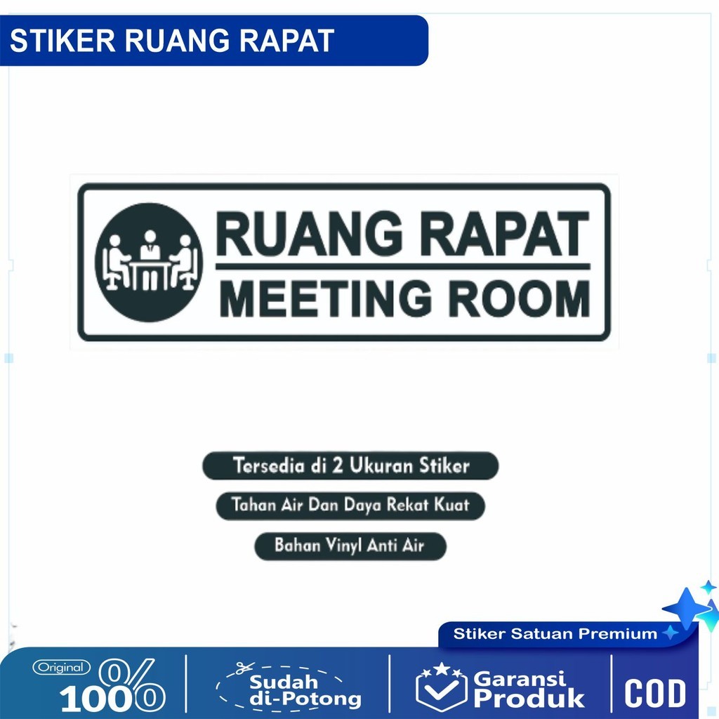 

Stiker Ruang Meeting / Stiker Ruang Rapat / Stiker Rapat / Stiker Kantor / Stiker Perkantoran / Stiker Ruang Pertemuan