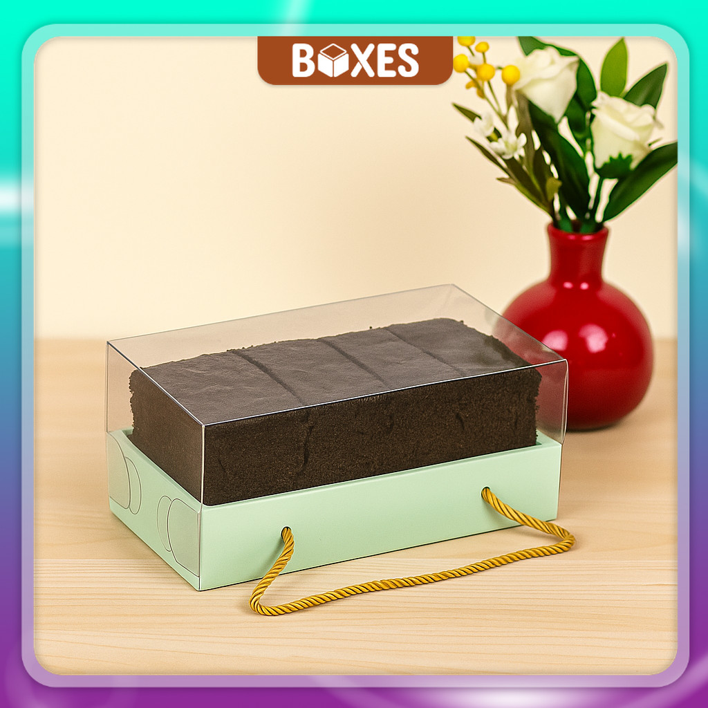 

Box Mika Tranparan Tali / Kotak kue kering / Box Toples Kue / Box Kue Roll Cake / Box Brownies | HG02