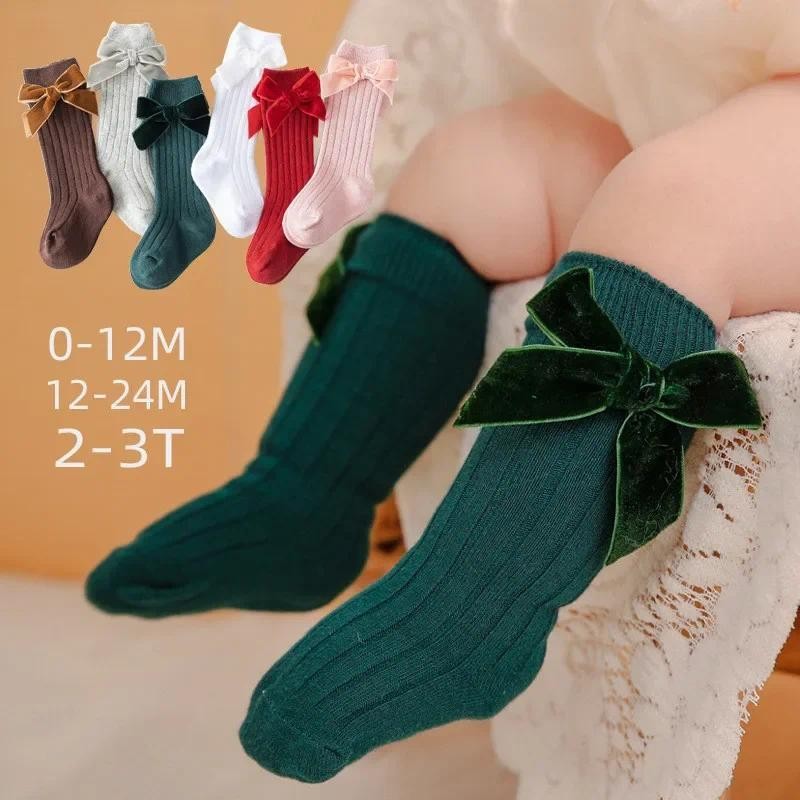 Baby Girl Socks Red Green Girls' Christmas Stockings Infants Toddlers Soft Cotton Children Non Slip 
