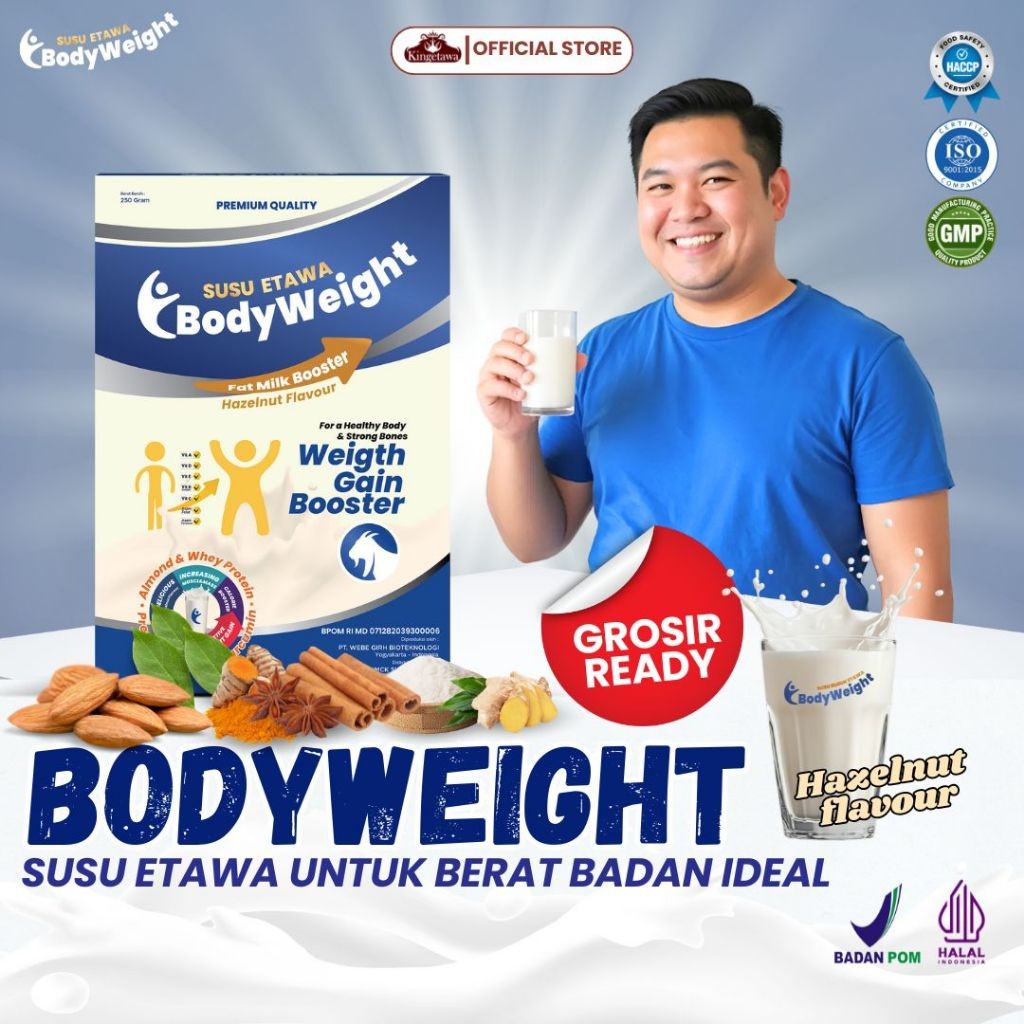 

BodyWeight Susu Kambing Etawa Penggemuk Badan Susu Etawa Membantu Meningkatkan Nafsu Makan dan Masa Otot Kemasan 250gr Paket 1 Box