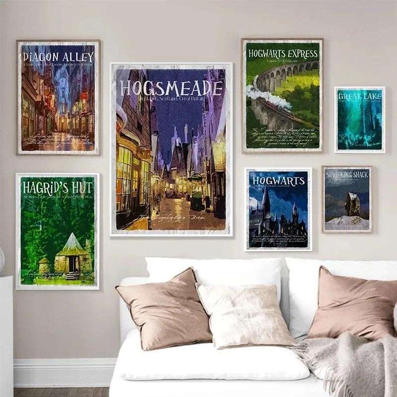 

Classic Movie Dormitory Wall Art Magic World Castle Express Posters And Prints Pictures Canvas Painting Home Room Decor