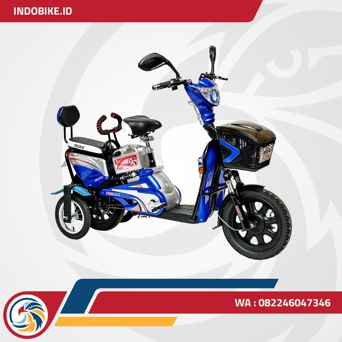 Sepeda Listrik Roda 4 Indobike Tipe Akasia Harga Murah Berkualitas - Biru