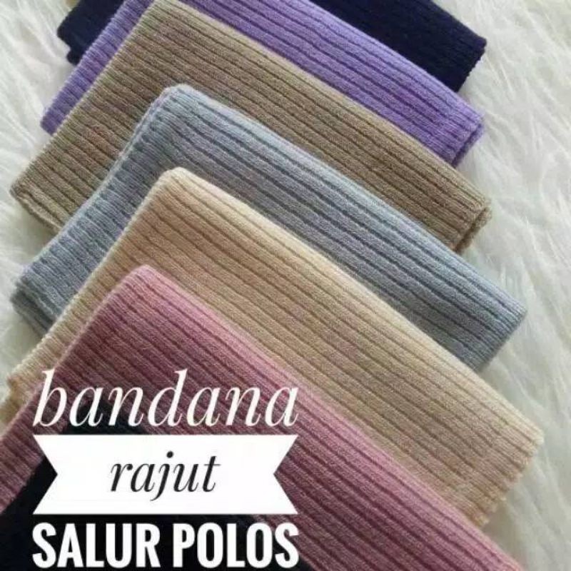 ciput bandana rajut annisa premium satu warna/inner bando rajut/ciput kerudung/inner hijab/dalaman k