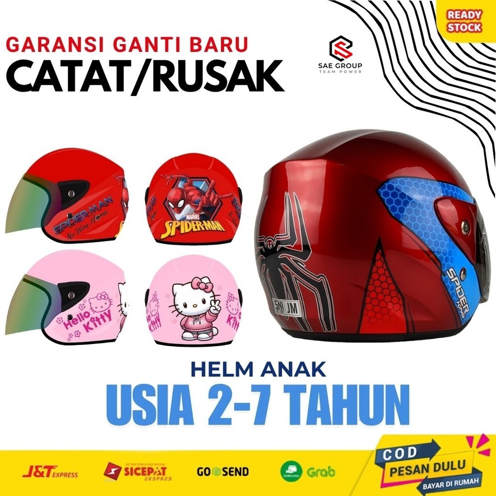 Helm Anak Kecil Laki Laki Lucu SNI Usia 1 2 3 4 5 6 7 Tahun Ringan Dan Nyaman