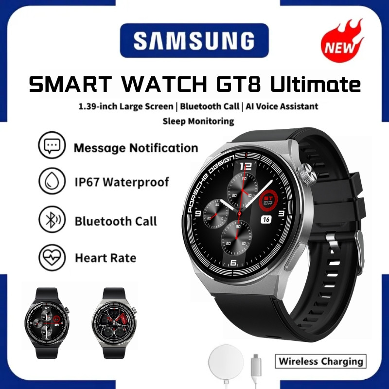 【100% Asli Garansi 12 bulan️】Samsung Smartwatch GT8 NFC smartwatch  Pria  Model  Porsche sama Full T