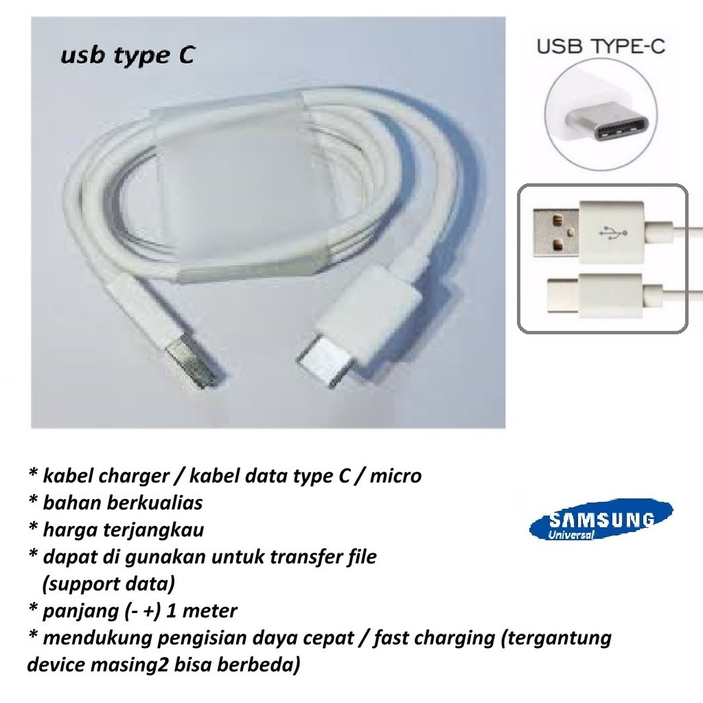 Usb type C kabel charger samsung Note 8 (SM-N9500/SM-N950F/SM-N950U/SM-N950N/SM-N950W)