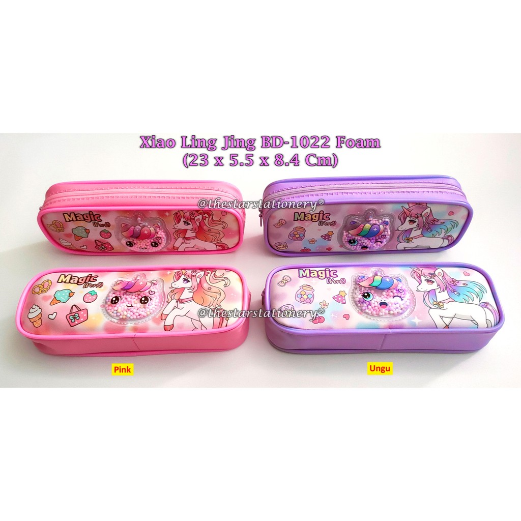 

(1 Biji) Kotak Pensil Resleting XIAOLINGJING BD-1022 23*5.5*8.4 / Tempat Pensil Resleting Unicorn