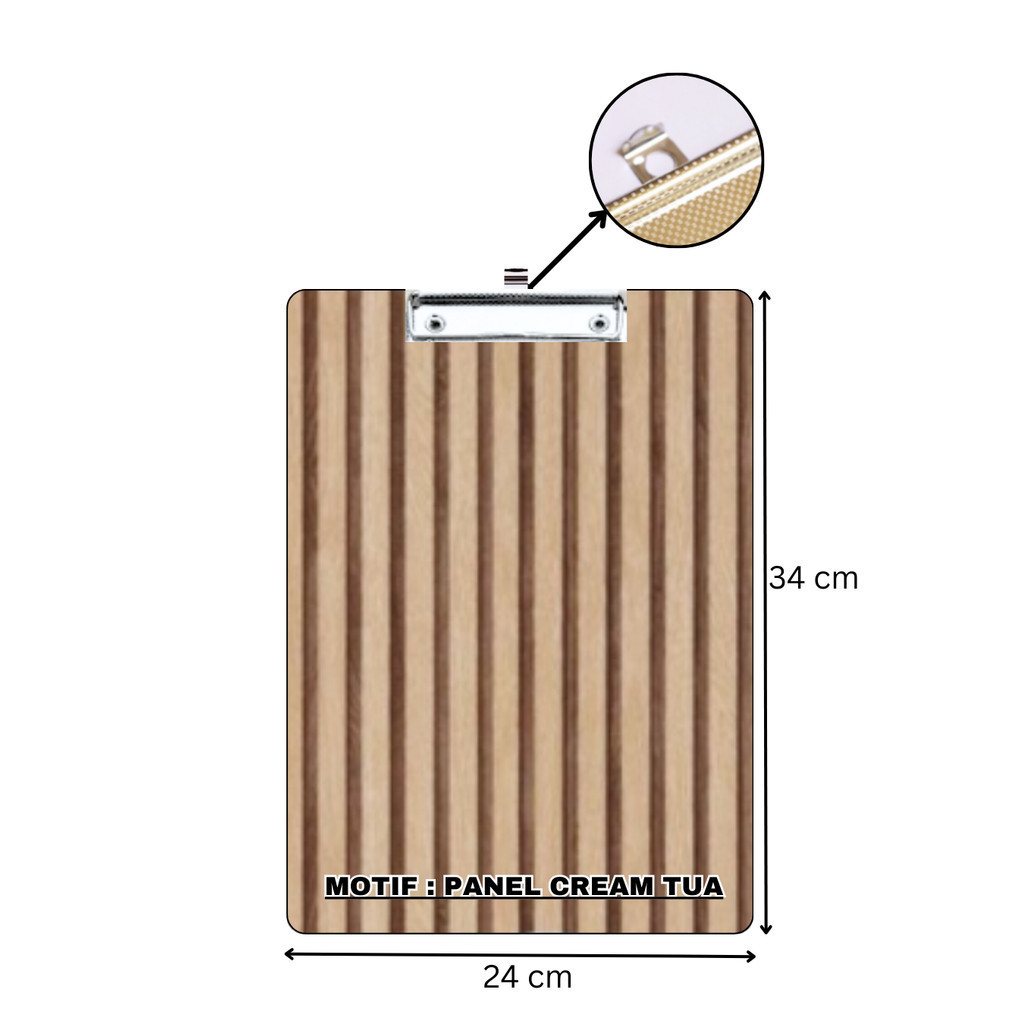 

Clipboard Papan Jalan - Papan Dada Kayu F4 Folio Clip Board / Papan Ujian / M A