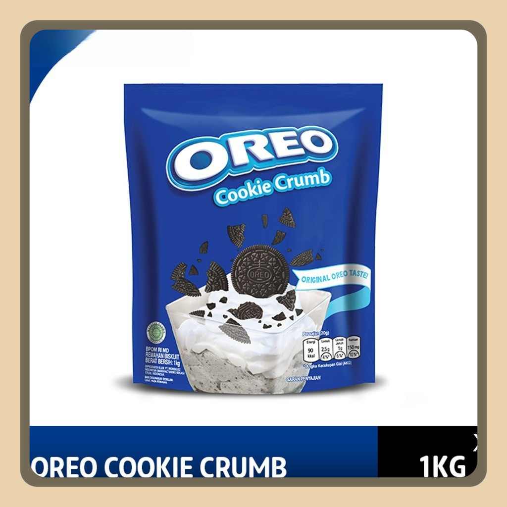 

Oreo Biskuit Cookie Crumb Pouch 1kg x2, Untuk memasak Kue dan Roti dengan mudah