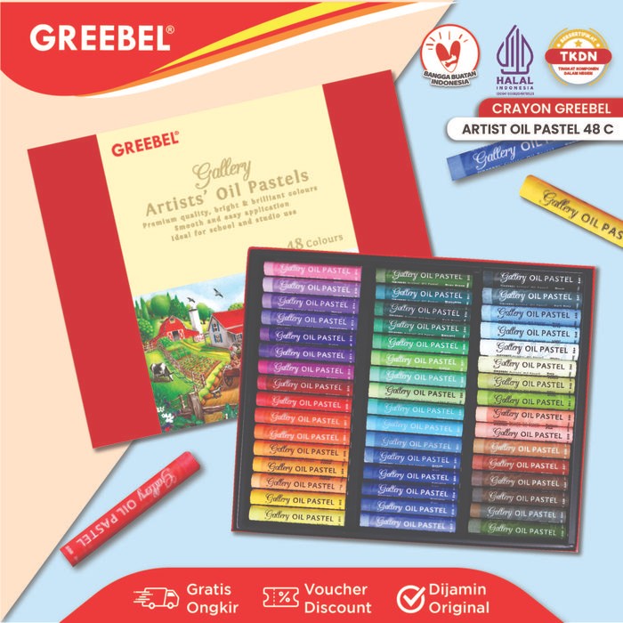 

TERLARIS! GREEBEL Crayon Krayon ARTIST OIL PASTEL / Krayon Oil Pastel / Mewarnai / Menggambar / Crayon Sekolah / Stationery - 12C