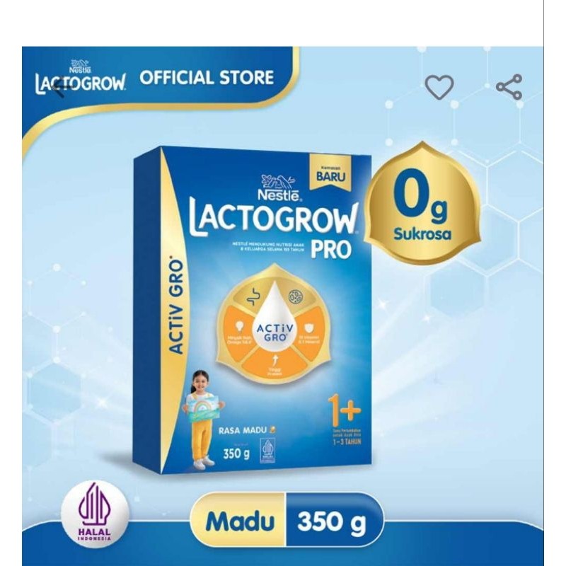 Lactogrow/Lactogrow /Lactogrow 1+/Lactogrow 1+ 350gr/ Sufor anak/Sufor Lactogrow Madu Vanilla/Lactog