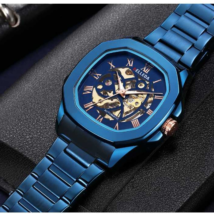 PROMO Jam Tangan Pria BELLEDA 9484 Rantai Otomatis Aktif Anti Air Original Stainless SMILE