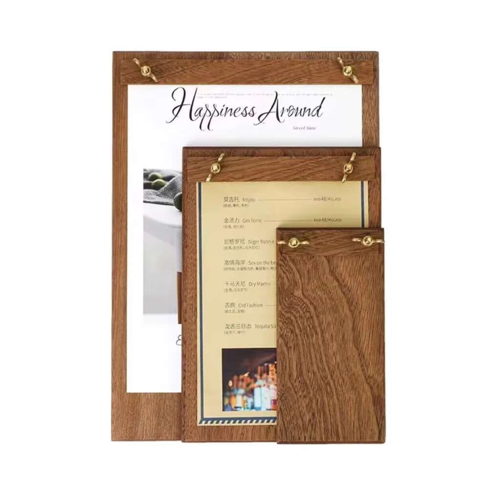 

1PCS Walnut Sheet Clipboard Menu Data Storage Folder For Office File Memo Writing Pad