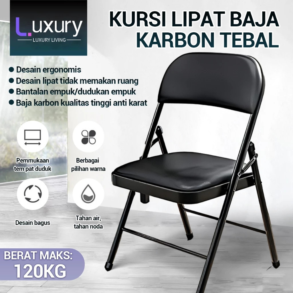 【OKEEY MEDAN 】Kursi Lipat Aluminium Outdoor - Bangku Lipat Portable Kuat 120kg Untuk Acara & Camping