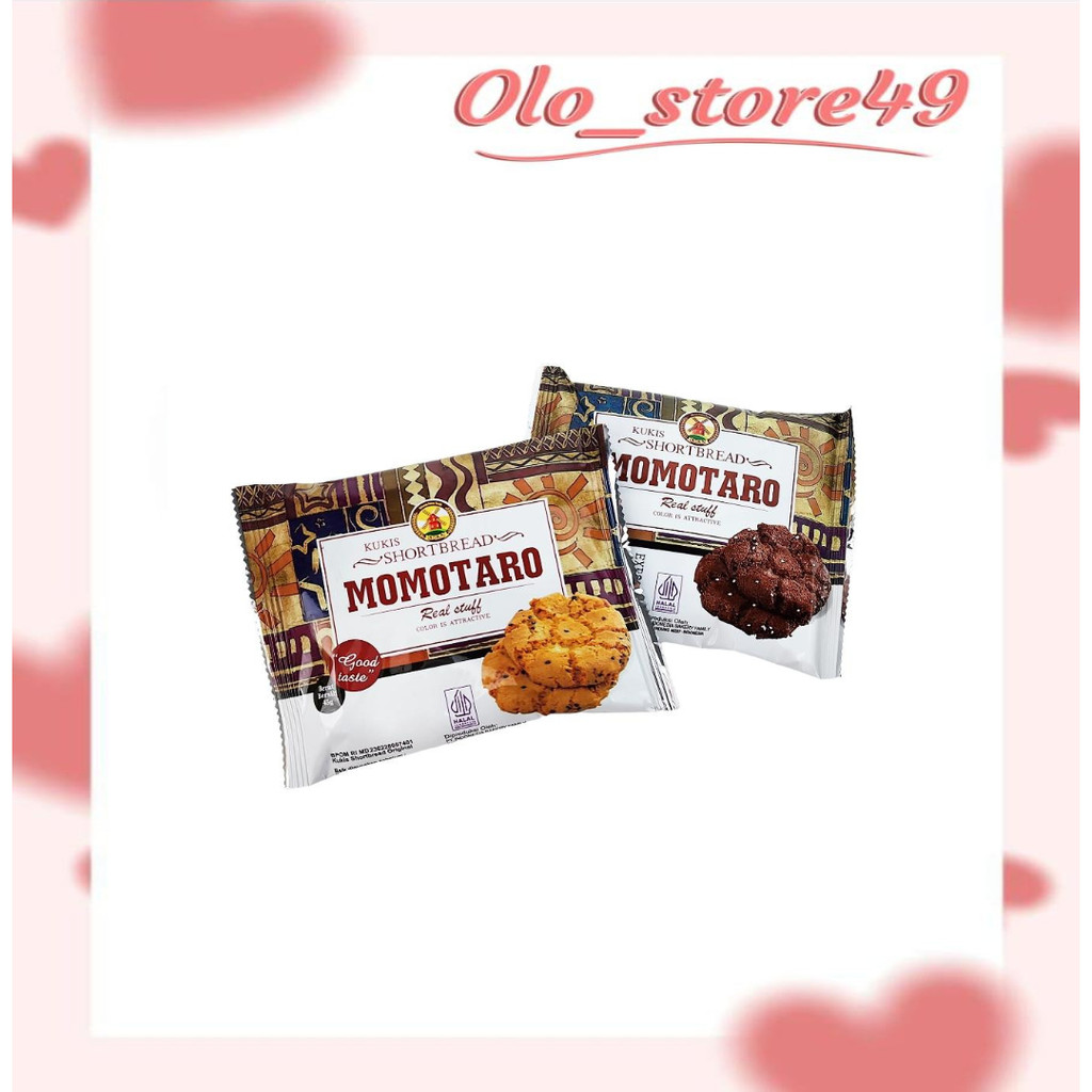 

OLO49 AOKA MOMOTARO COOKIES Shortbread 45gr Kukis Rasa Original dan Cokelat