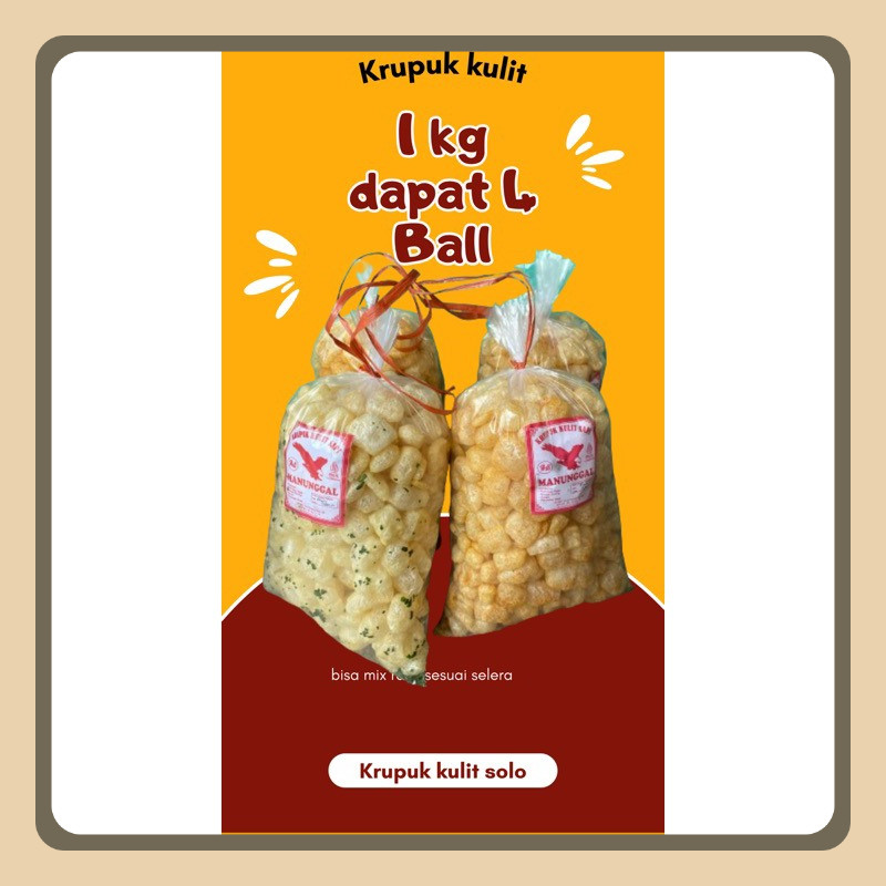 

1kg krupuk kulit sapi asli / dorokdok guling varian rasa termurah dan terlaris