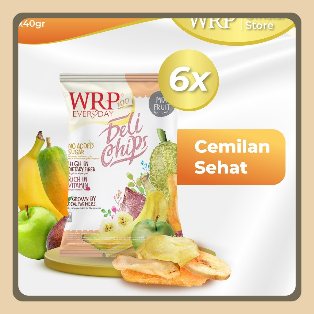 

WRP Delichips Mix Fruit 6 X 40G - Keripik Buah