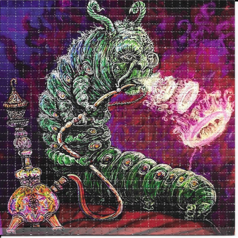 

Hookah Psychedelic LSD Acid Free Blotter Art Print Trippy Perforated Paper Painting Wall Picture Home Decor Cartoon
