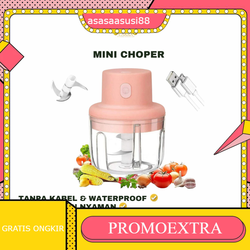 Blender Elektrik portable Tanpa Kabel / Mini Choper