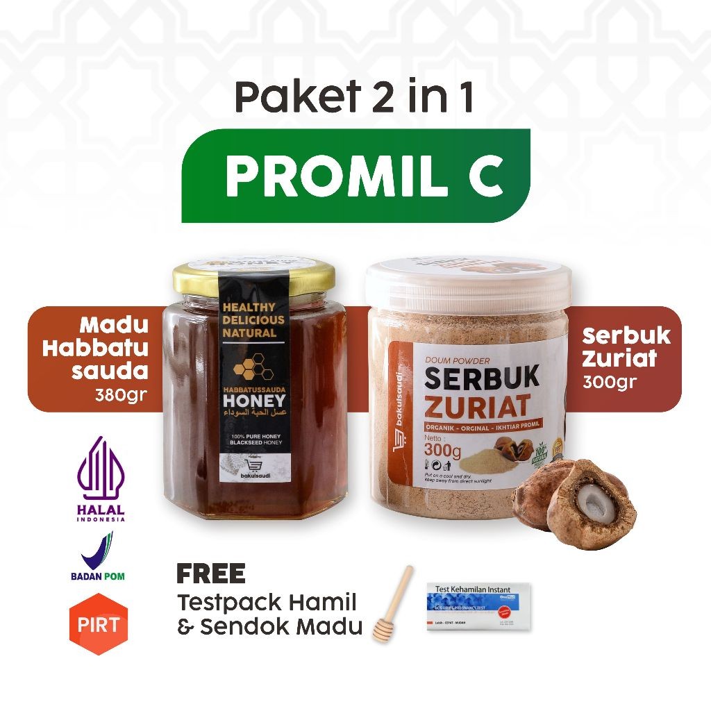 

Paket Promil Serbuk Zuriat Murni dan Madu Promil Habbatusauda Habbatussauda Paket C