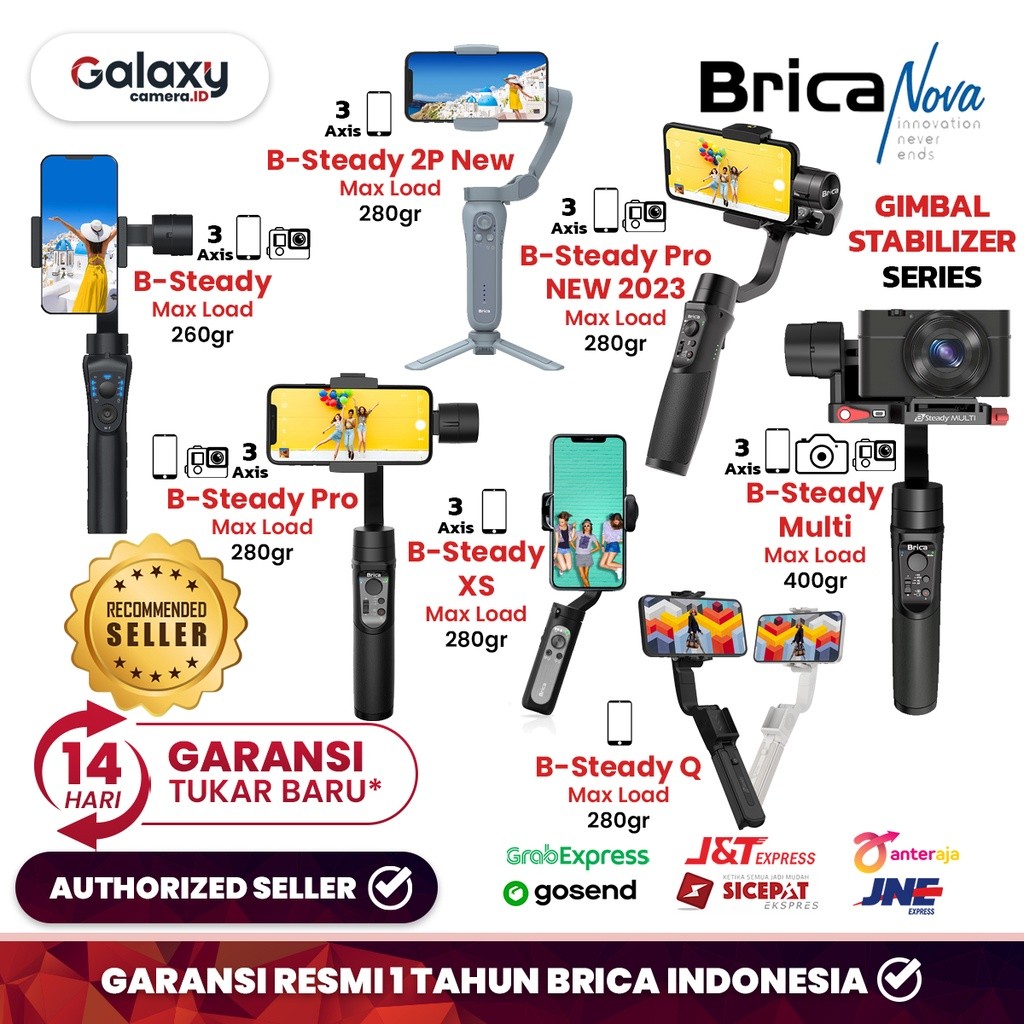 Brica B-Steady 3-Axis Gimbal Hp Smartphone Stabilizer Series - B-Steady - Pro - Pro New 2023 - 2P Ne