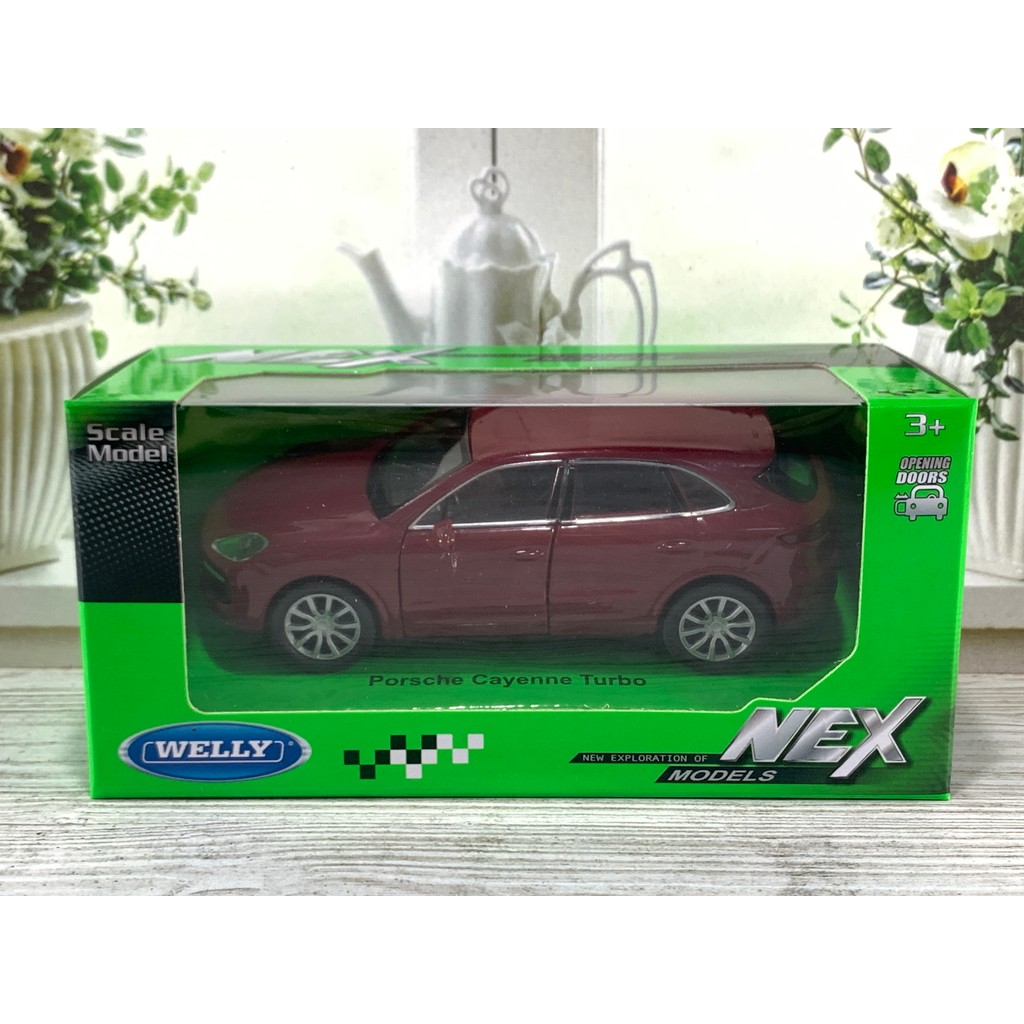 NEX WELLY PORSCHE CAYENNE TURBO MERAH MAROON 1:34 MINIATUR DIECAST