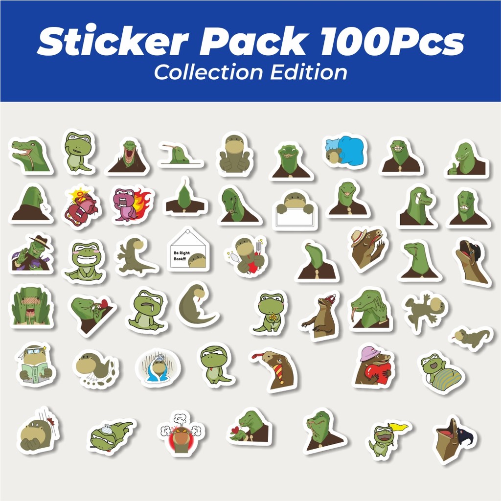

Hot Sticker Hewan Komodo Lucu Anti Air Stikers Berperekat Waterproof Sticker Decal Buat Motor Helm Buku Journal Koper Casing HP Laptop Botol Minum