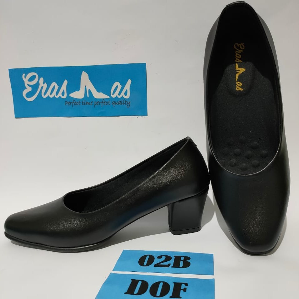 ERASMAS 02B Heels 5 cm Sepatu Pantofel Wanita / Sepatu Dinas PDH Kantor / Sepatu Kerja Wanita / Sepa