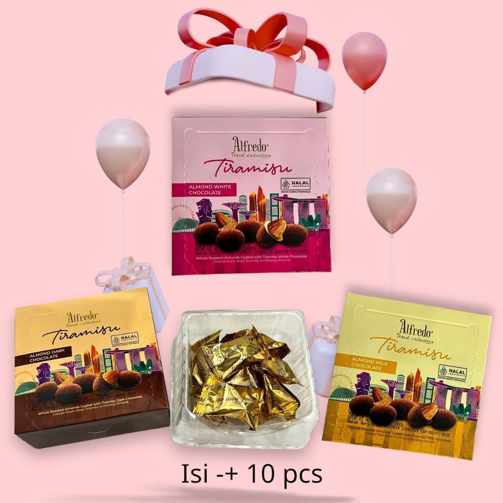 

Coklat Alfredo Almond box 55gram HALAL isi -+ 10pcs / Alfredo Travel Exclusive