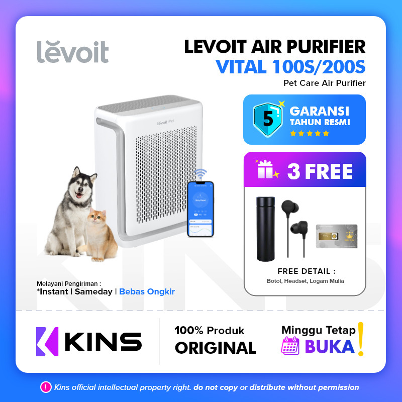 Levoit Vital 100S / Levoit Vital 200S Pet Care HEPA Air Purifier Garansi Resmi / Levoit Vital 100S P