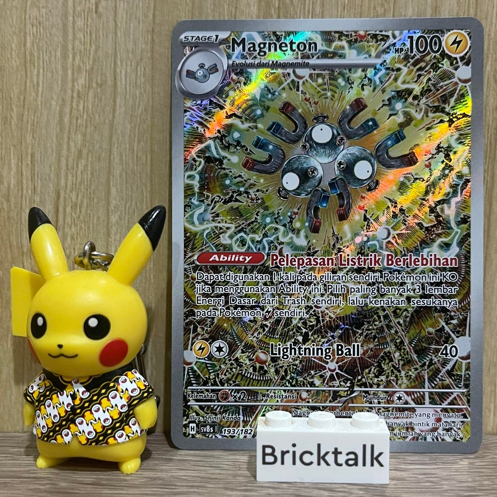 Kartu Pokemon TCG sv8s Magneton AR 193/182 Kilat Mengkilap, Kilat Rasi Trading Card Game Indonesia