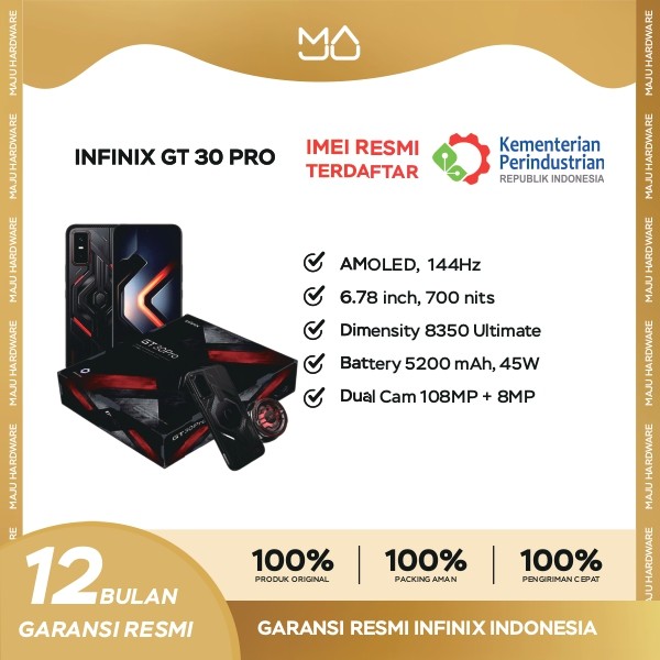 Infinix GT 30 Pro 8/256GB Gift Box - Garansi Resmi