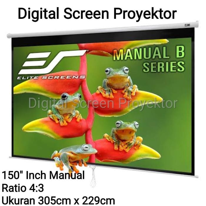 Layar Proyektor Manual 150 Inch / Screen Projector Manual 150" Garansi - Format 4:3 / Screen Proyekt