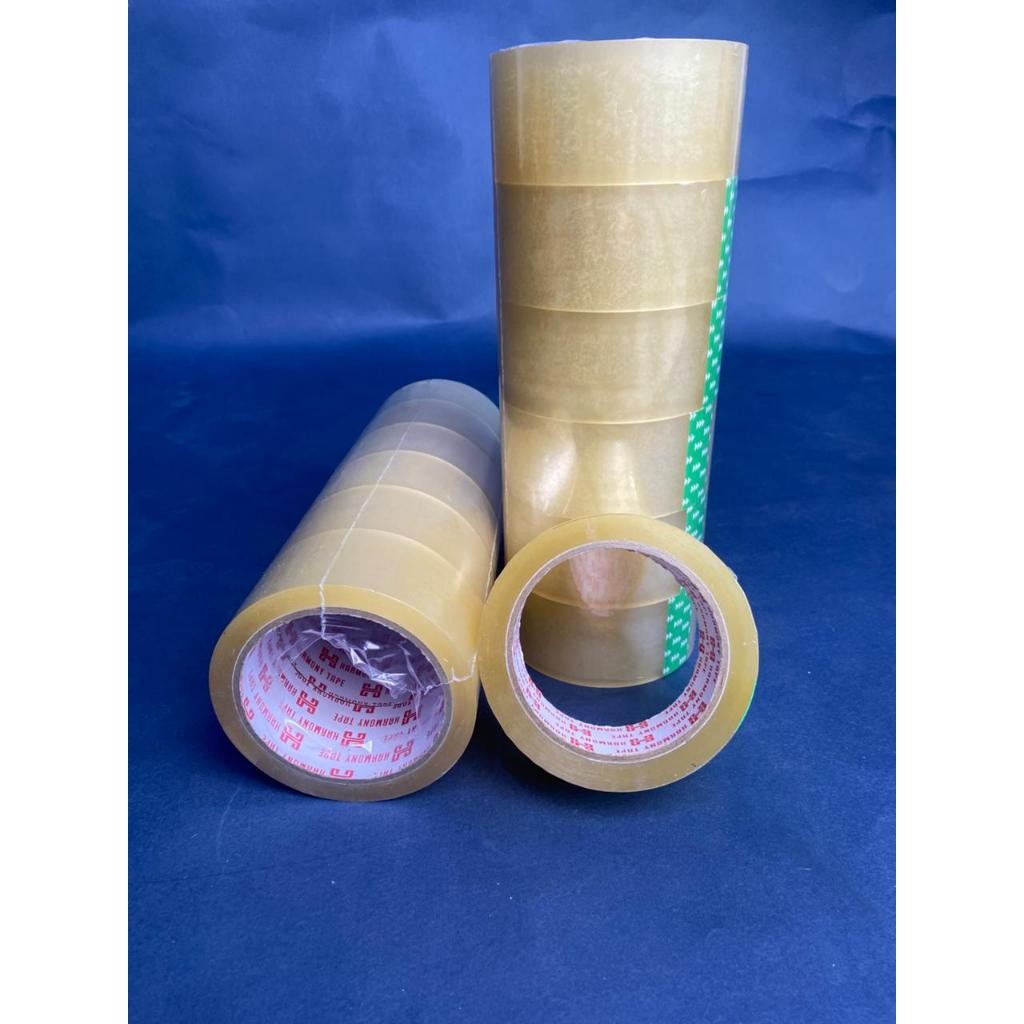 

Lakban OPP 45mm x 100Y 1 Dus Isi 72 Roll Kuat Murah Packing Kardus Bening & Kuning