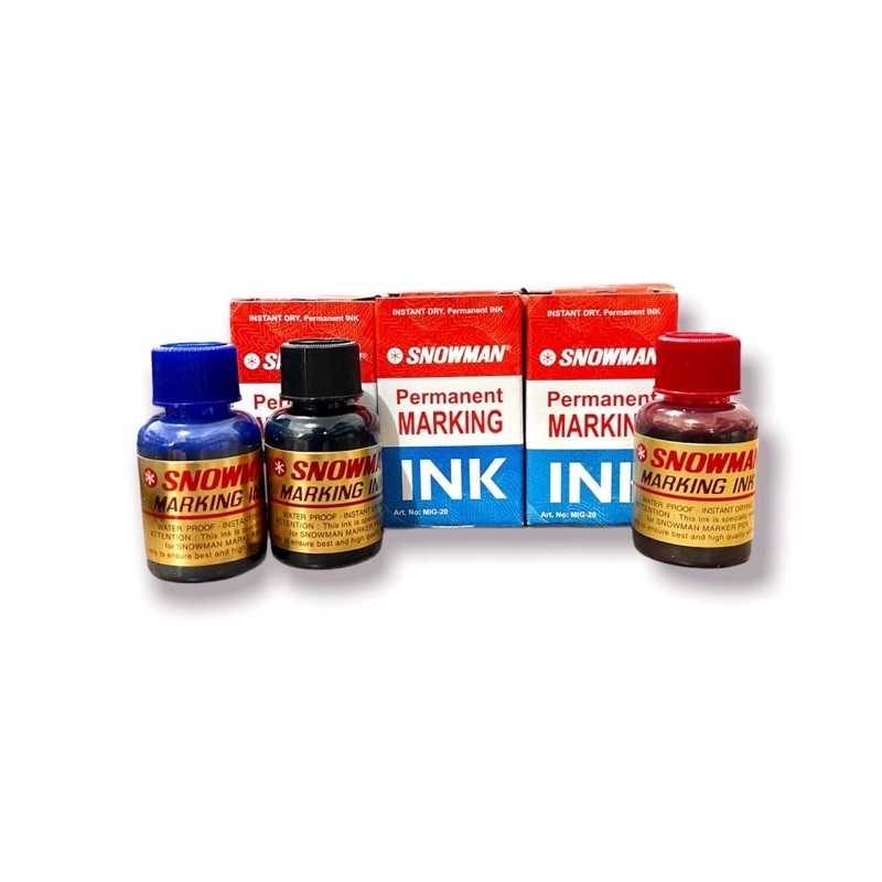 

Isi / Refill Tinta Spidol Permanent Snowman Merah Biru Hitam - SAN BWI