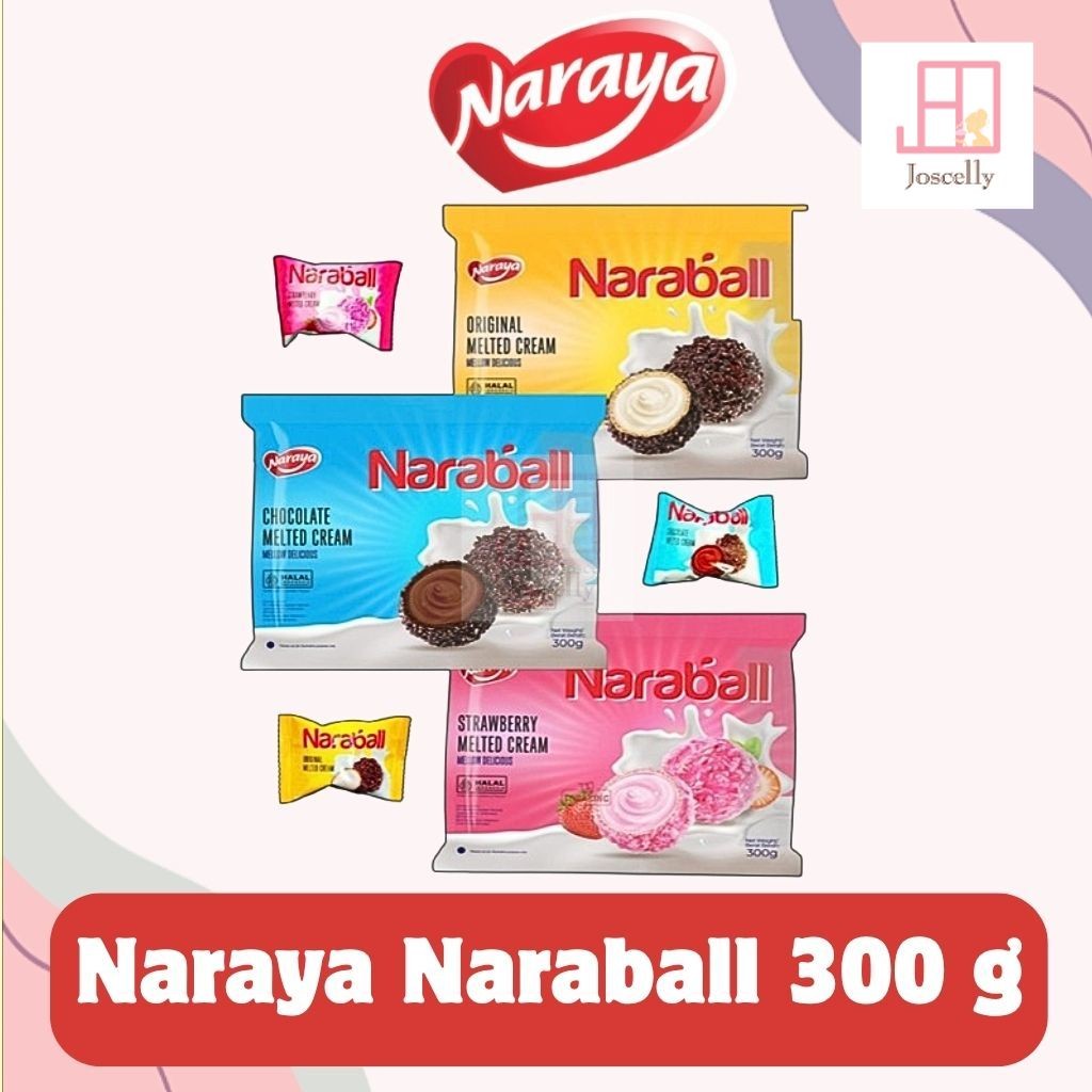 

JOSCELLY.ID NARAYA Naraball 300 gr Wafer Ball Melted Creme Chocolate | Original | Strawberry