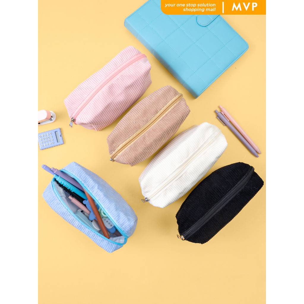 

MVP Pencil Case Kotak Pensil Corduroy Pouch Make Up Tempat Pensil Multifungsi