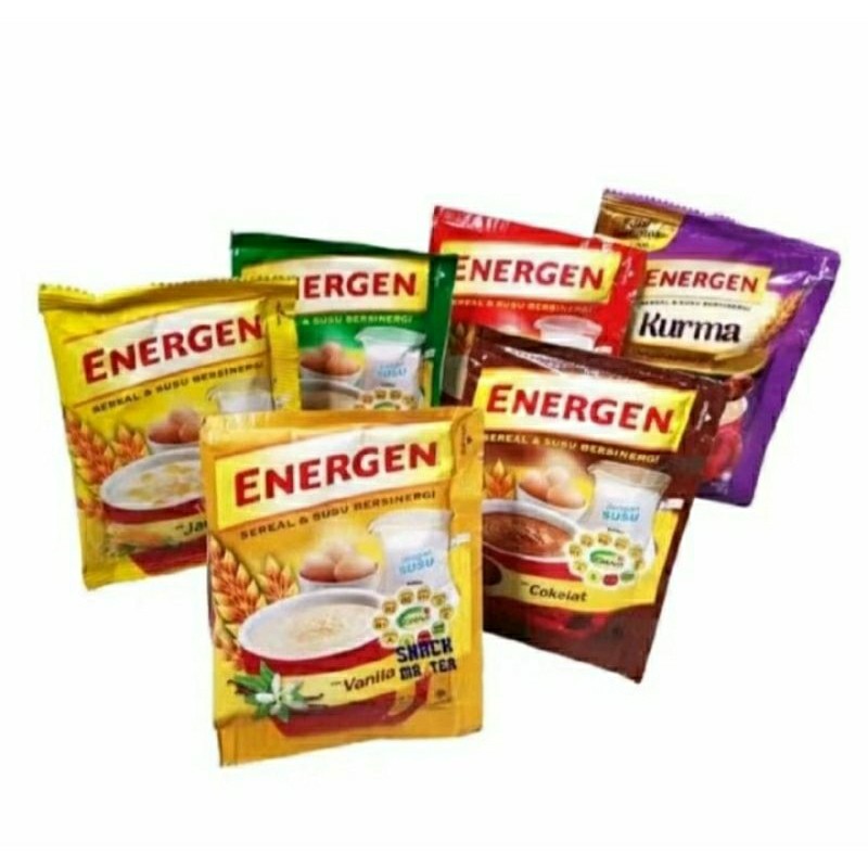 

Energen 1 Renceng Isi 10 Sachet | Minuman Sereal Bergizi untuk Sarapan Praktis