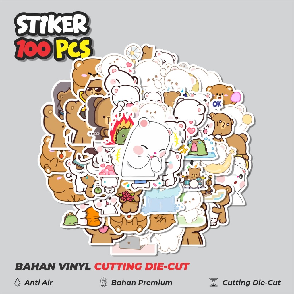 

Terbaru! 50 pcs Sticker Kartun Beruang Dekorasi Lucu Kreatif untuk Notebook, Skateboard, HP