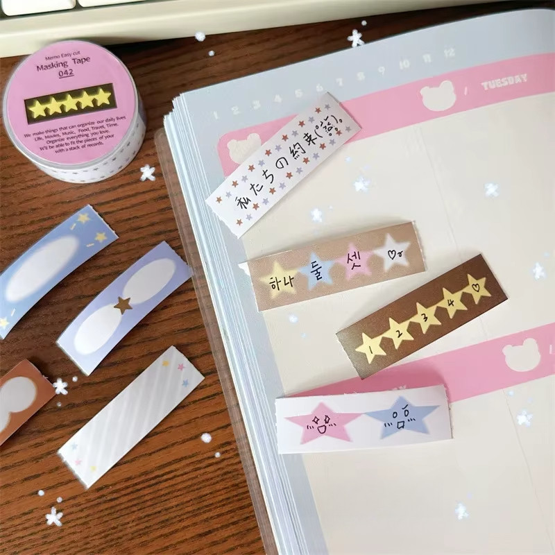 

Paper Tape Korean Style Handbook Diary Decoration Material Collage Label Sticker Writeable Text Graffiti Tape Roll