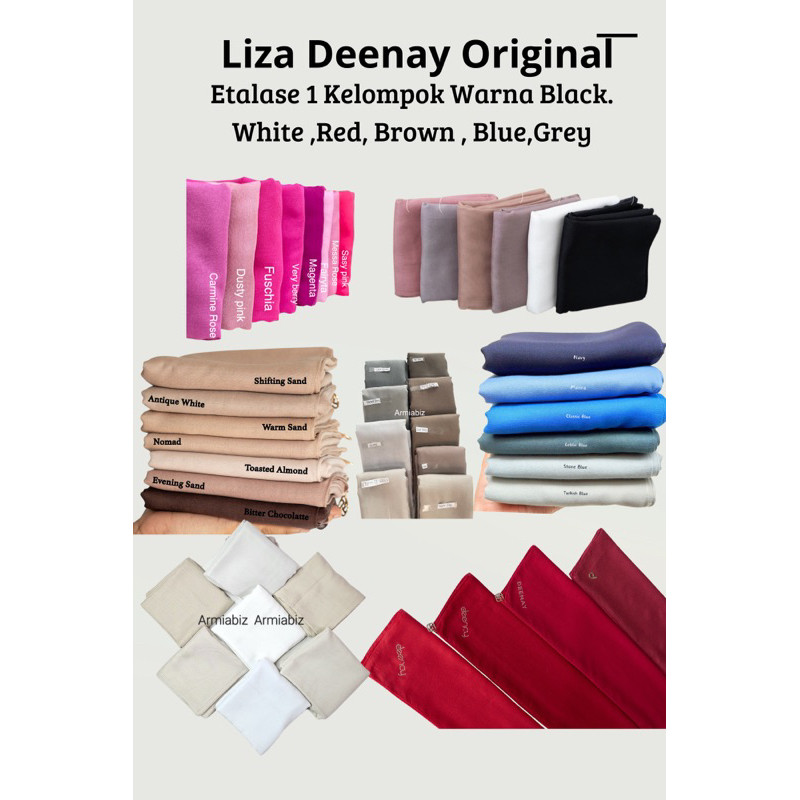 ETALASE 1 DEENAY LIZA ORIGINAL JAHIT TEPI-Armiabiz kelompok Black, white ,brown, blue, Pink