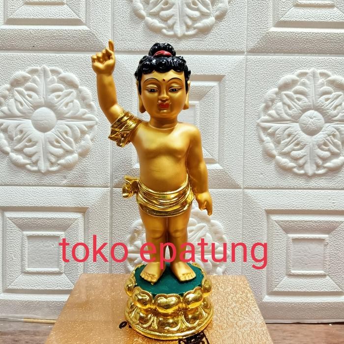 patung buddha kecil / buddha berdiri / yifo / yi fo - fiber - 10 inch