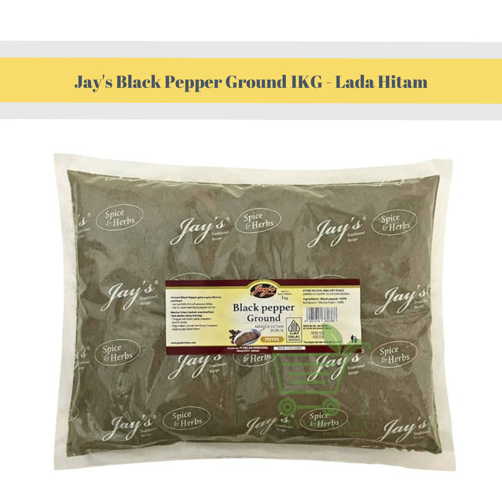 

Jay's Black Pepper Ground 1kg - Lada Hitam