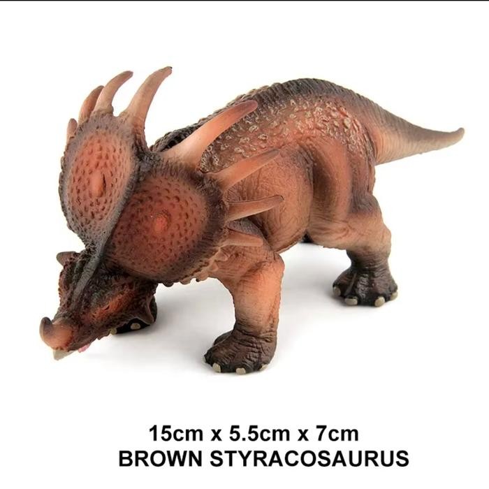 MAXX Dinosaurus Jurassic Dino Park World Styracosaurus Figure - Merah