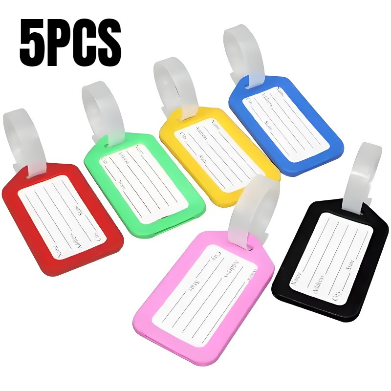

5/10PCS Luggage Tag Boarding Shipping Plastic Baggage Tags Travel Accessory Women Men Suitcase ID Address Name Portable Label