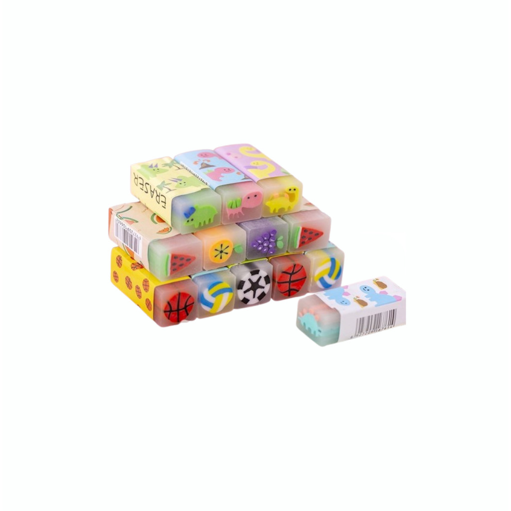 

Semi Transparan Penghapus Pensil Karakter Motif Buah Hewan Lucu & Praktis RANDOM