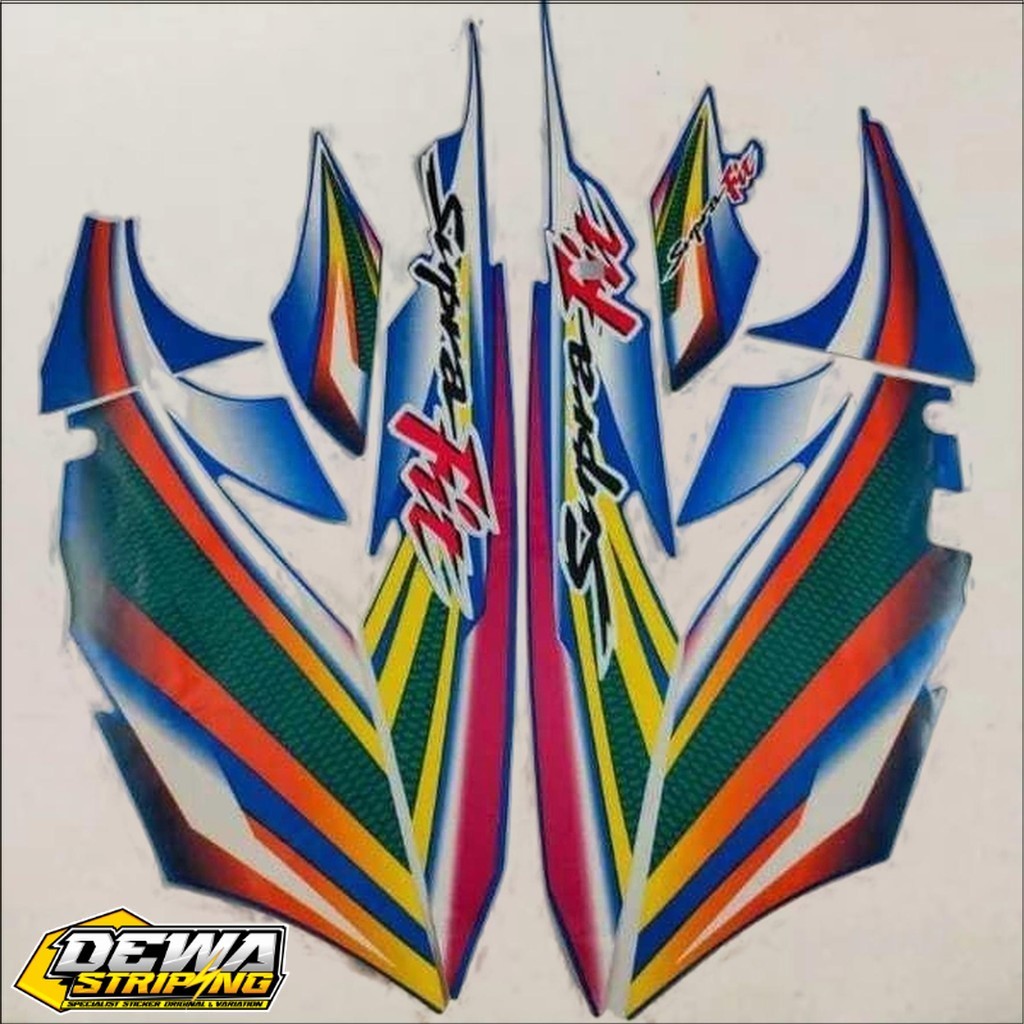 Striping Stiker Honda Supra Fit 2003 2004 - Supra Fit Lama Biru Full Murah