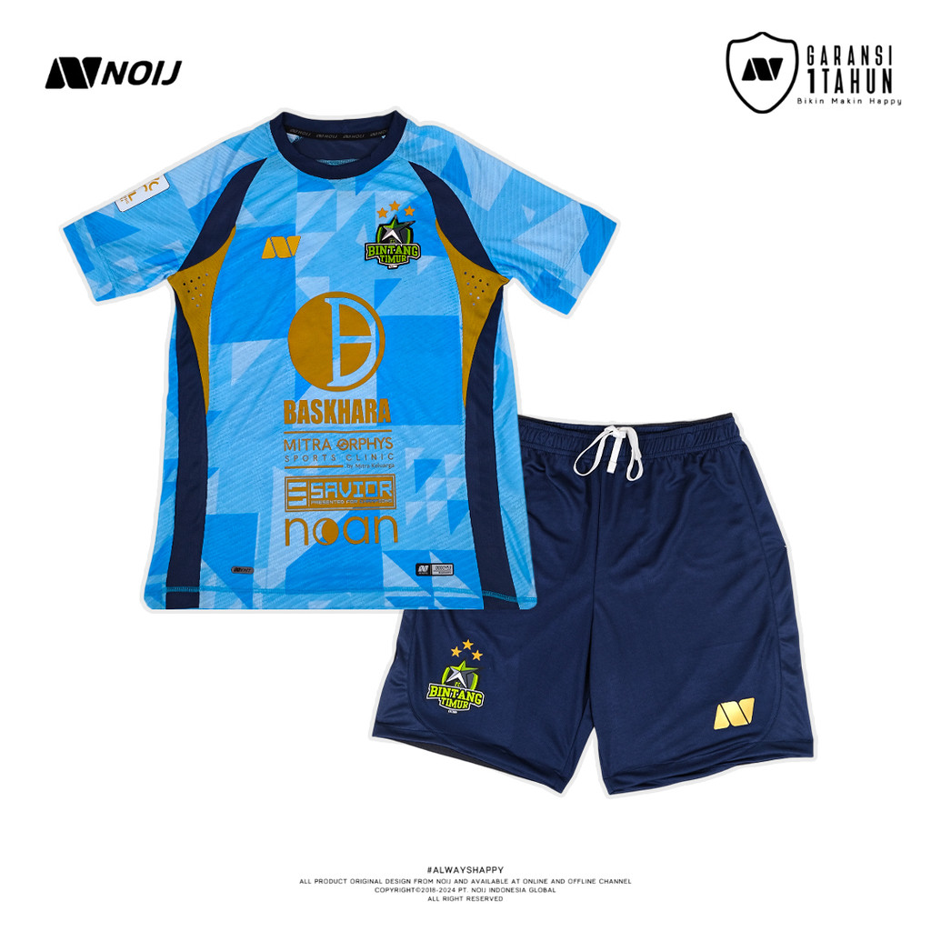 Noij Kaos Jersey Olahraga Set Match BTS 24/25 - Sky Blue