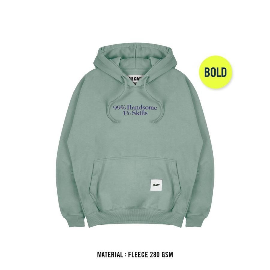 HOOLIGANS Hoodie Bold THIN Handsome 22.14 - Sage Green - S, Sage Green