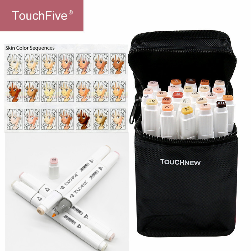 

Touchfive 1 Pcs Skin Tones Set Alcohol-based ink Sketch Marker pens for Artist Portrait Illustration Drawing Art Supplies